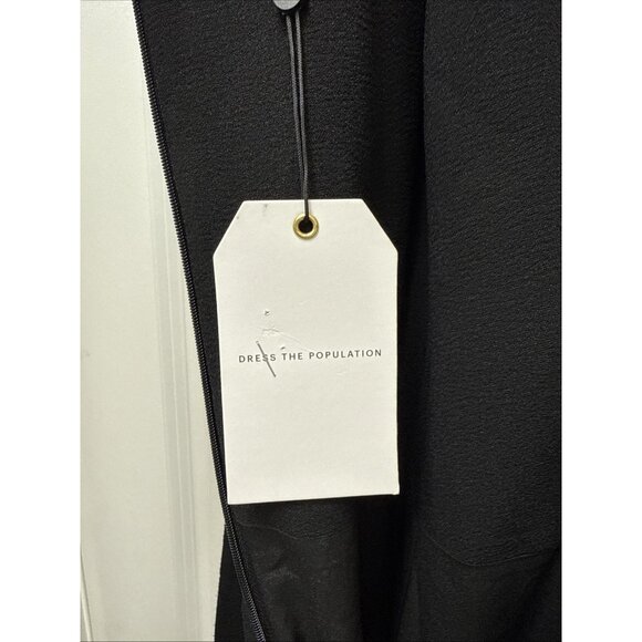 Dress the Population Size XXL Black Iris Slit Crepe Maxi Gown Cocktail Dress NWT - Picture 12 of 14